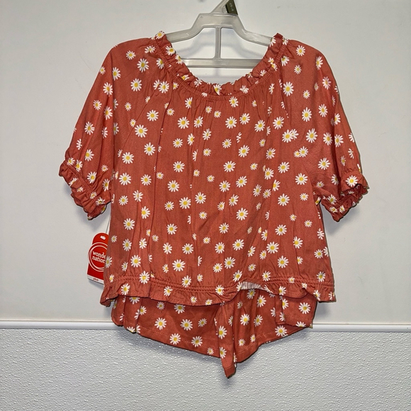 NEW girls Wonder Nation 2 piece Set (14-16) plus burnt Orange w/flowers boho - Picture 9 of 9